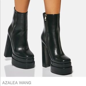 AZALEA WANG BLACK PLATFORM BOOTIE